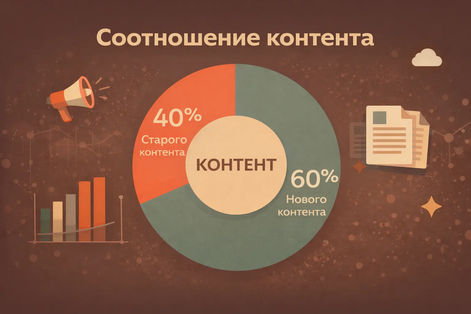 Соотношение в процентах публикуемого контента