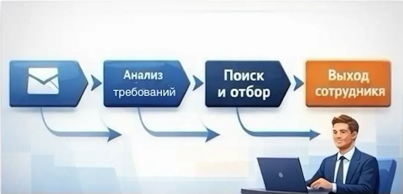 этапы подбора персонала под ключ анализ требований поиск отбор выход сотрудника