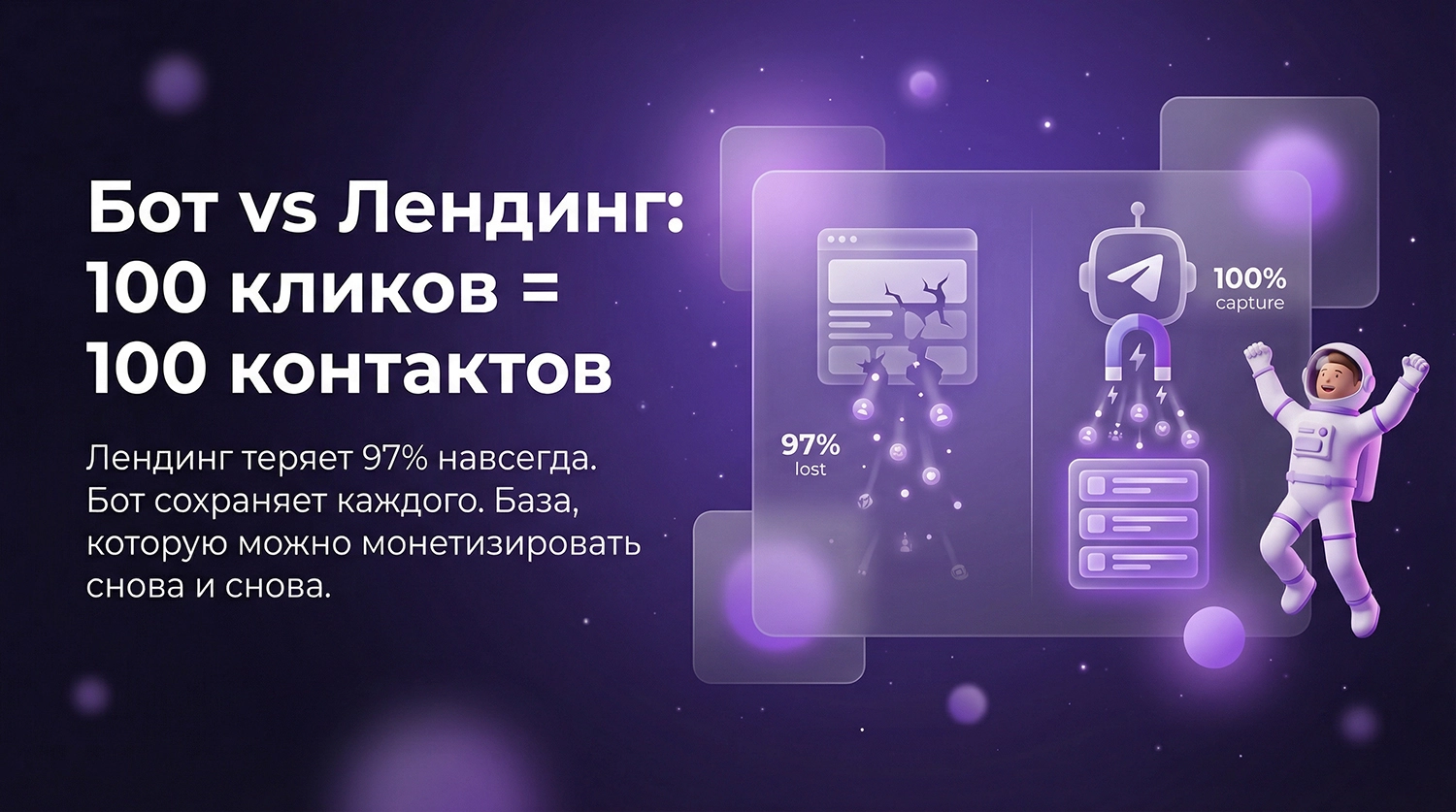 Сравнение бота и лендинга для ссылки в ютубе