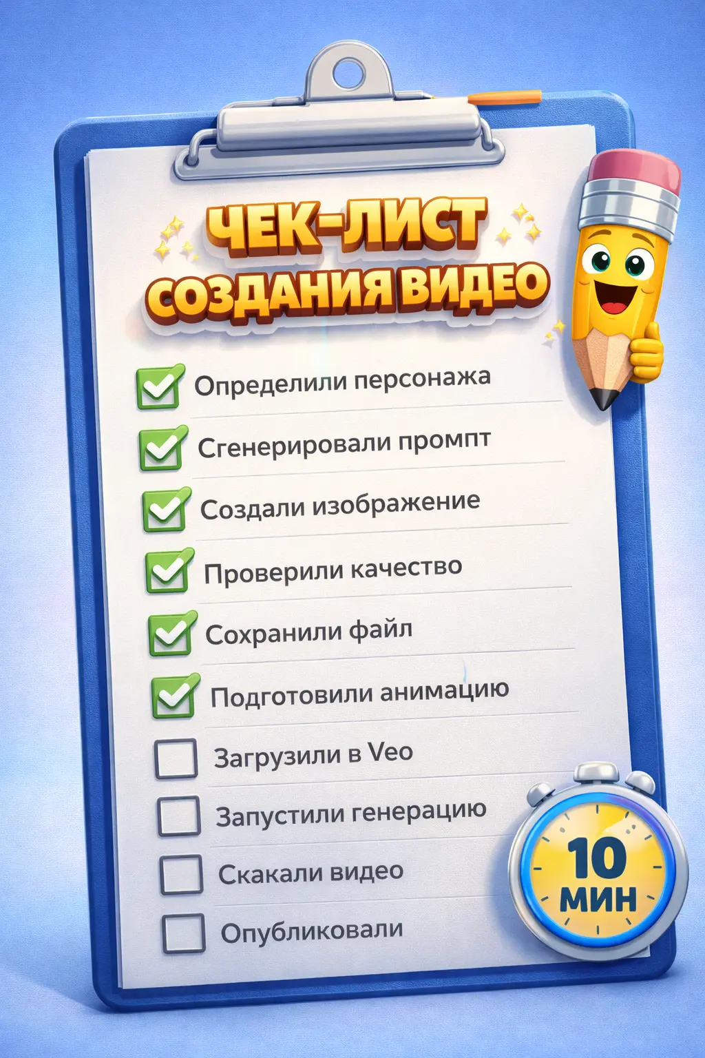 Чек-лист: Как создать говорящее видео с персонажем за 10 минут