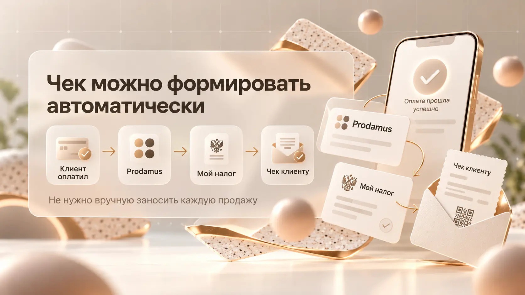 автоматизация выдачи чека в мой налог для маркетолога