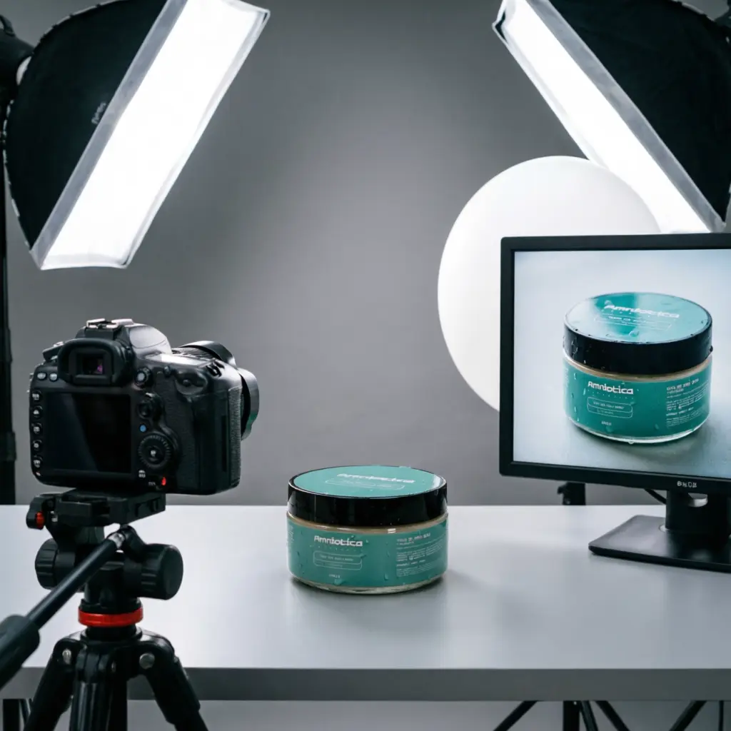 Предметная съемка косметики: банка маски для роста волос крупным планом