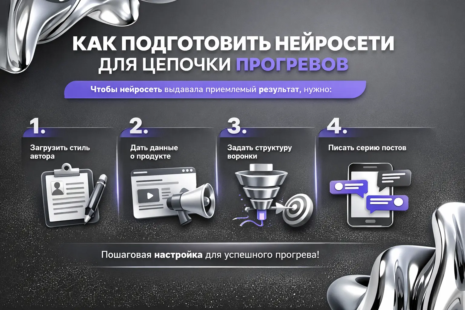 Как написать цепочку прогрева для Телеграм с помощью нейросети