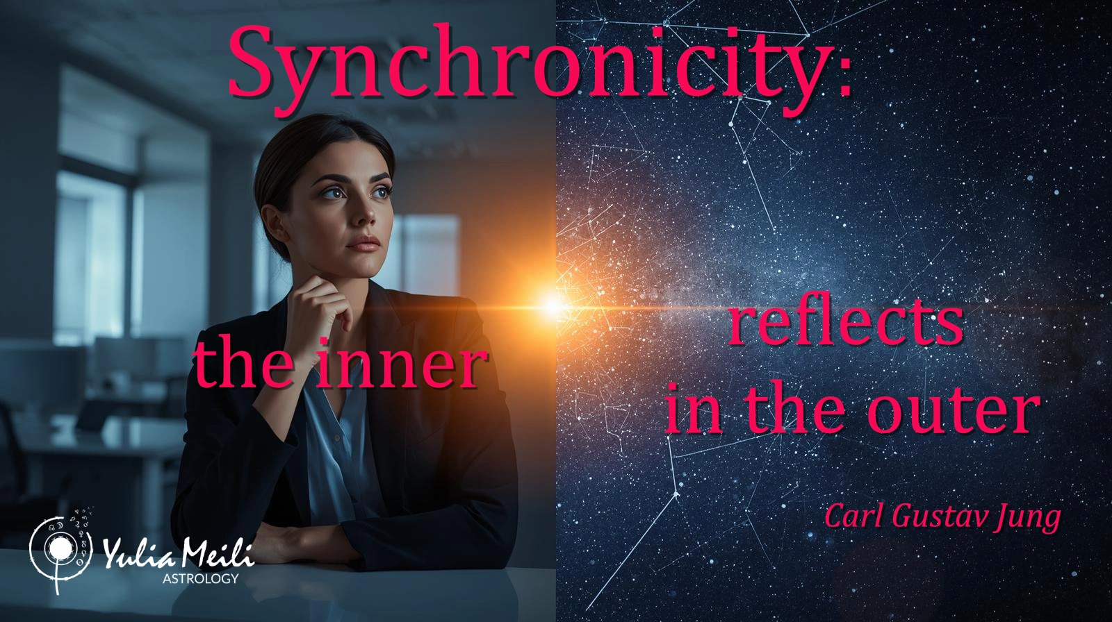 Carl Gustav Jung quote on synchronicity principle, connection between inner state and outer reality in horary astrology