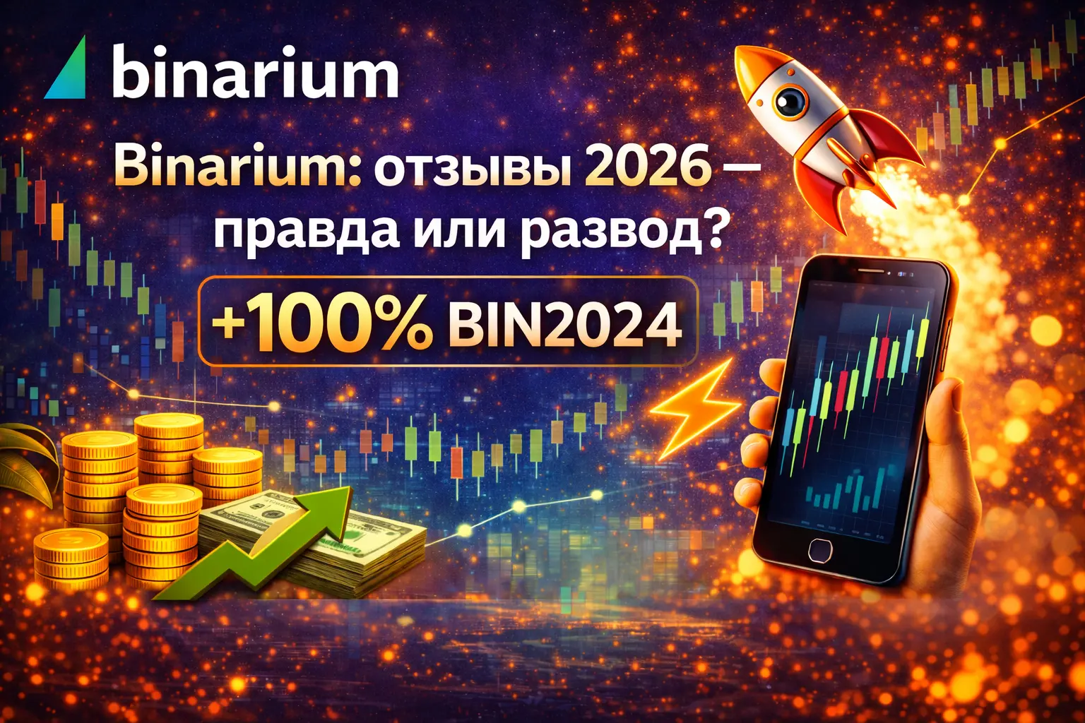 Binarium отзывы 2026 правда или развод промокод BIN2024 бонус +100%