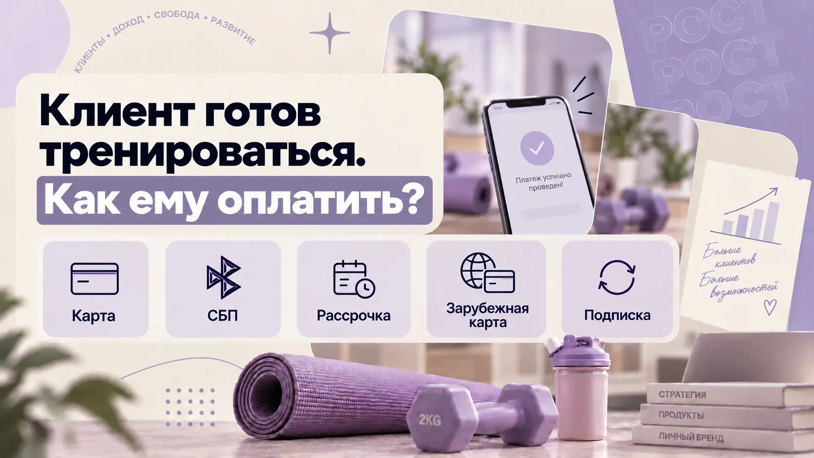 как принимать оплату фитнес-тренеру за онлайн-тренировки