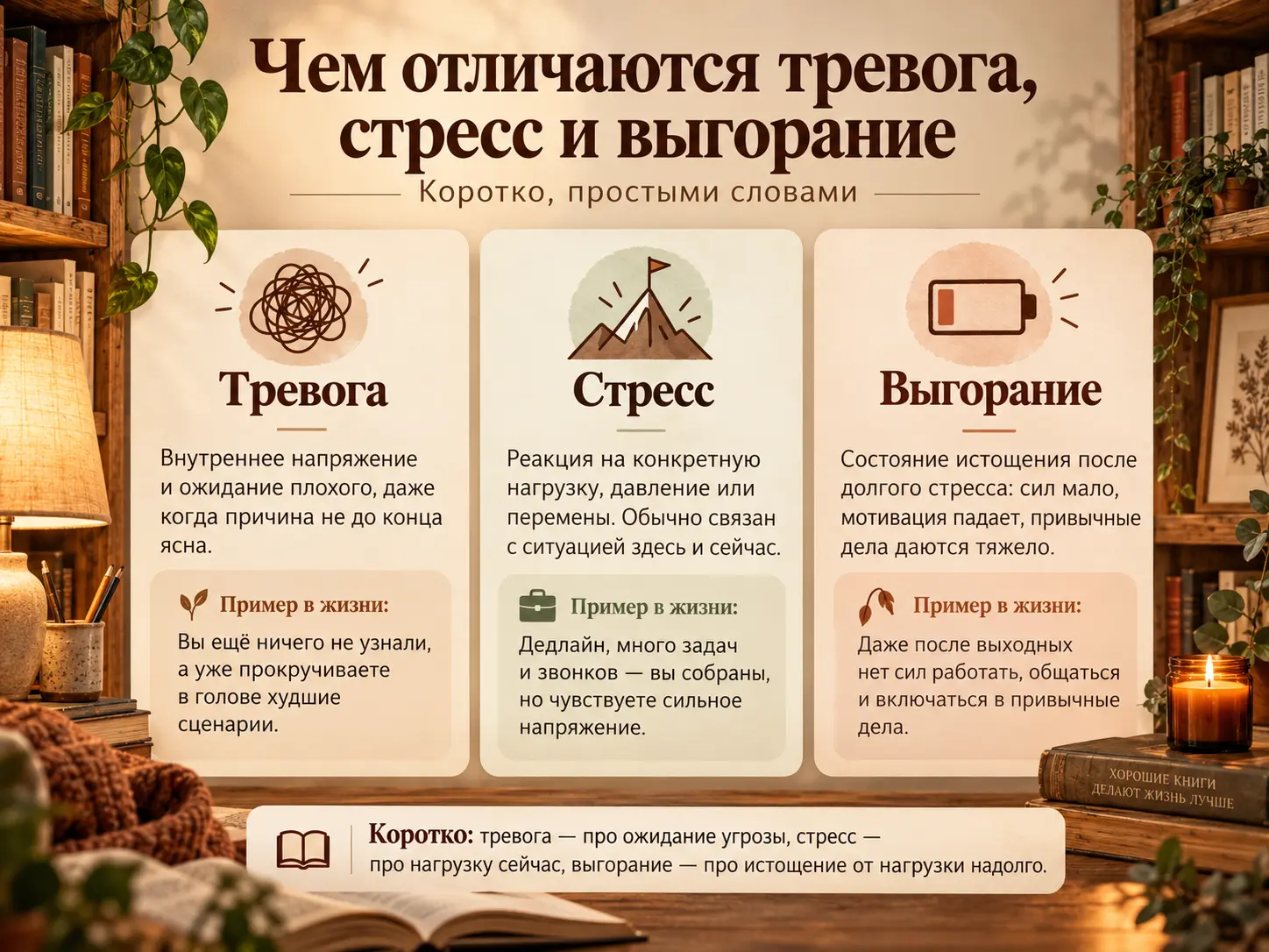 чем отличаются тревога, стресс и выгорание
